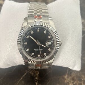Silver and Black Men's Watch